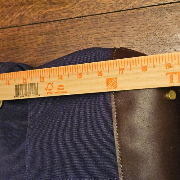 R. Riveter Navy Canvas & Brown Leather handbag. Made in USA - Picture 6 of 7